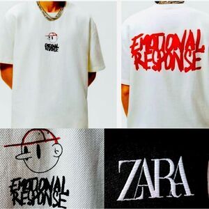ZARA “EMOTIONAL RESPONSE” TEXTURED TEE MENS SIZE M